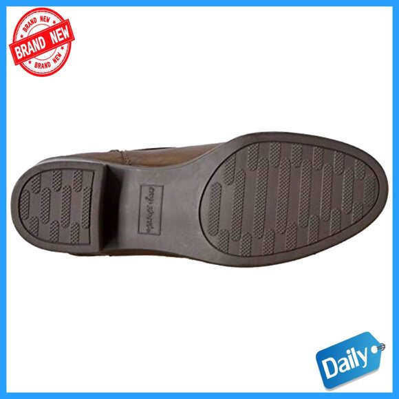 Women's Block Heel Boots with Strap Detailing, Wide Calf Fit, Zipper - Picture 4 of 7